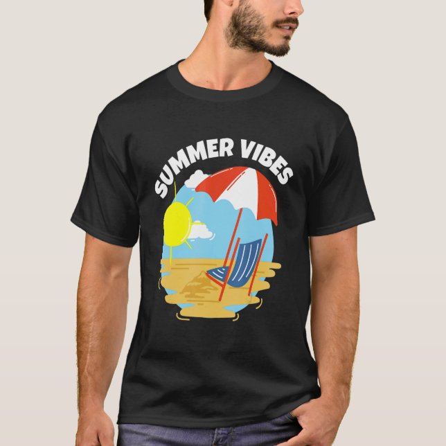Sommarvibes vid Beach Sol och Sand Vacat T Shirt (Framsida)