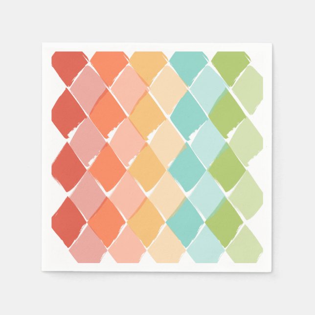Sommarvibrant färg mönster Napkins Pappersservett (Framsidan)