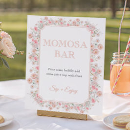 Sommarvilda Blommor Baby Shower Momosa Barskylt Poster