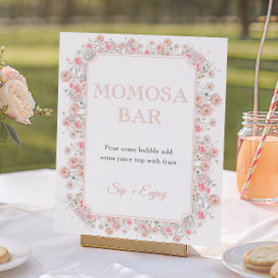 Sommarvilda Blommor Baby Shower Momosa Barskylt Poster