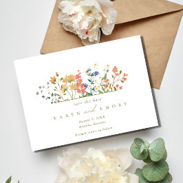 Sommarvilda Blommor Boho Bröllop Spara Datumet