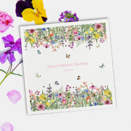 Sommarvilda Blommor & Fjärilar Bröllopsfest Pappersservett