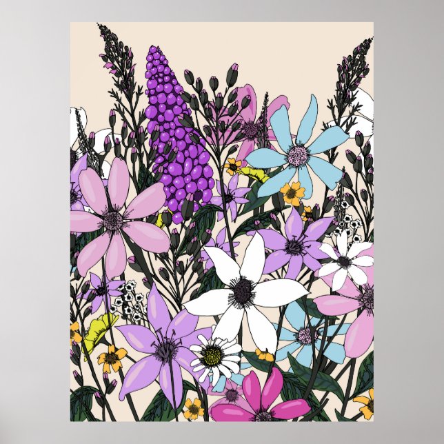 Sommarvilda blommor poster (Framsidan)