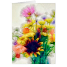 Sommarvildblommabukett Hälsningskort
