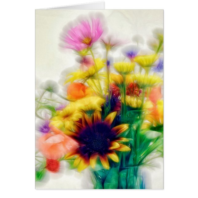 Sommarvildblommabukett Hälsningskort (Framsidan)