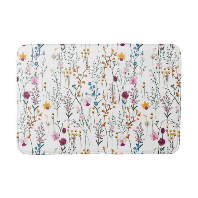 Sommarvildblommamönster Badrumsmatta (Framsidan)