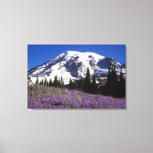 sommarvildblommor vid foten av Mount Rainier, 2 Canvastryck