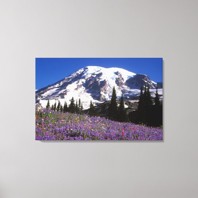 sommarvildblommor vid foten av Mount Rainier, 2 Canvastryck (Framsida)