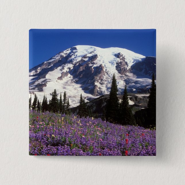 sommarvildblommor vid foten av Mount Rainier, 2 Knapp (Framsida)