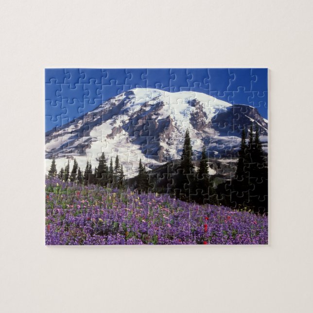 sommarvildblommor vid foten av Mount Rainier, 2 Pussel (Horisontell)