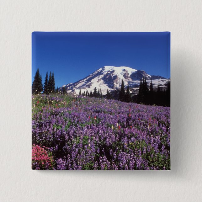 sommarvildblommor vid foten av Mount Rainier, Knapp (Framsida)