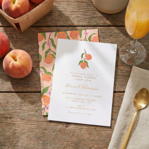 SommarVintage Peach Fruit Boho Möhippa Inbjudningar