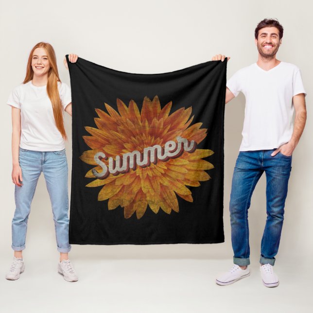 SOMMARVINTAGE SOLROS FLEECEFILT (På plats)