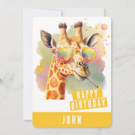 Sommarvisare Giraffe Birthday Card Julkort