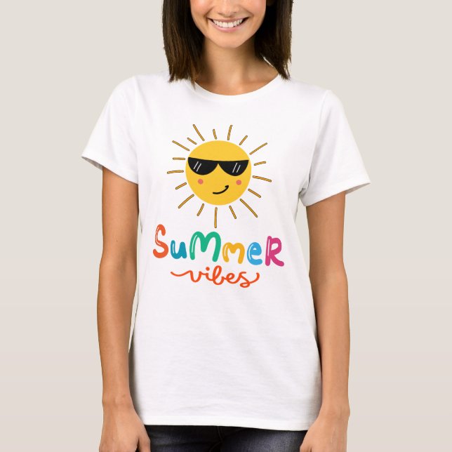 Sommarvisare och Sol-kvinnor T Shirt (Framsida)