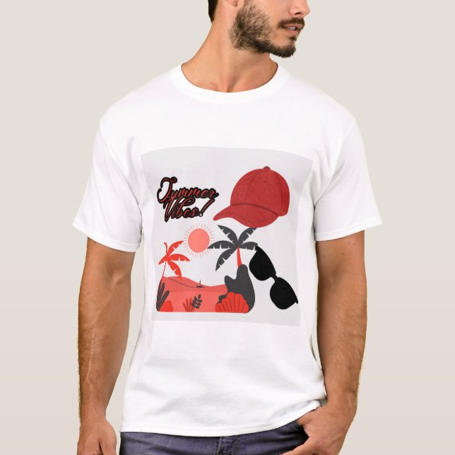 Sommarvit herr t-shirt med kort ärm (Framsida)