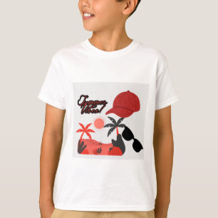 Sommarvit kortärmad t-shirt för pojkar