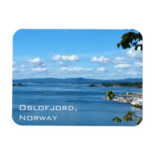Sommarvy över Oslofjord från Oslo, Norge Magnet