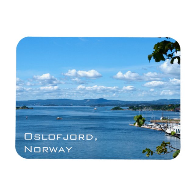 Sommarvy över Oslofjord från Oslo, Norge Magnet (Horisontell)