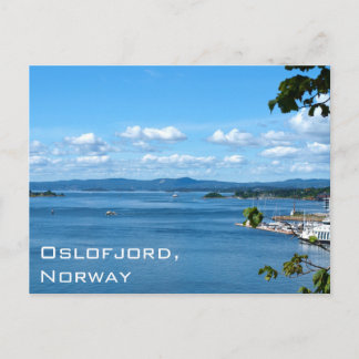 Sommarvy över Oslofjord från Oslo, Norge Vykort