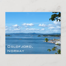 Sommarvy över Oslofjord från Oslo, Norge Vykort