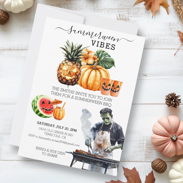 Sommarweeen BBQ-fest Sommarpoolparty Inbjudningar (Skapare uppladdad)