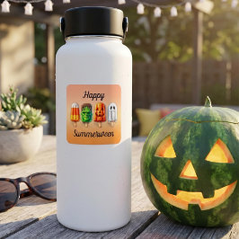 Sommarween Halloween Sommarfest Fyrkantigt Klistermärke
