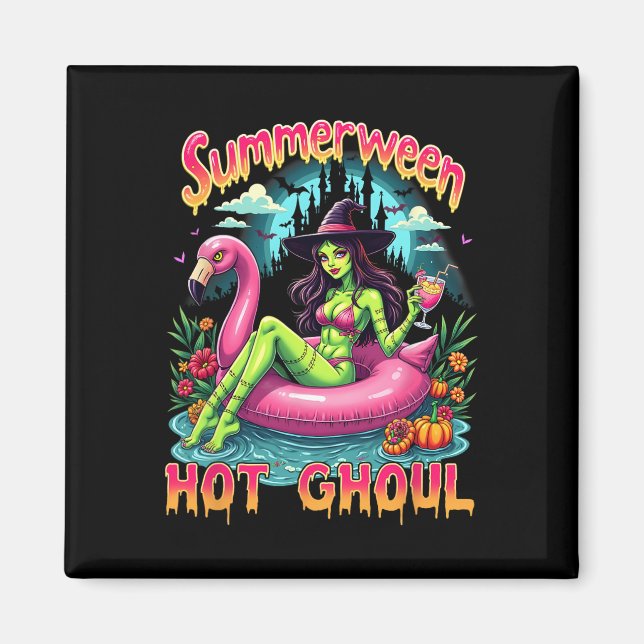 Sommarween Häxstämning Semester Halloween Roligt P Magnet (Framsidan)
