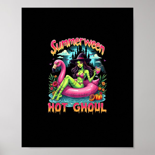 Sommarween Häxstämning Semester Halloween Roligt P Poster (Framsidan)