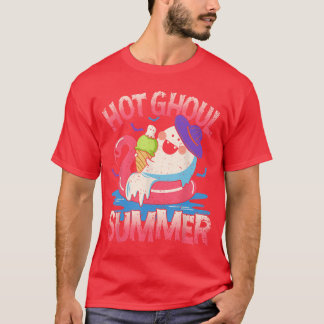 Sommarween Het Ghoul Sommar Rolig Söt Spöke Glass T Shirt