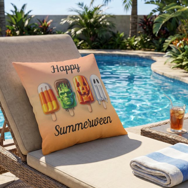 Sommarween Sommar Halloween Popsicles Kudde (Skapare uppladdad)