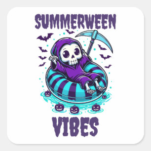 Sommarween-stämning – Reaper Avslappnad Fyrkantigt Klistermärke