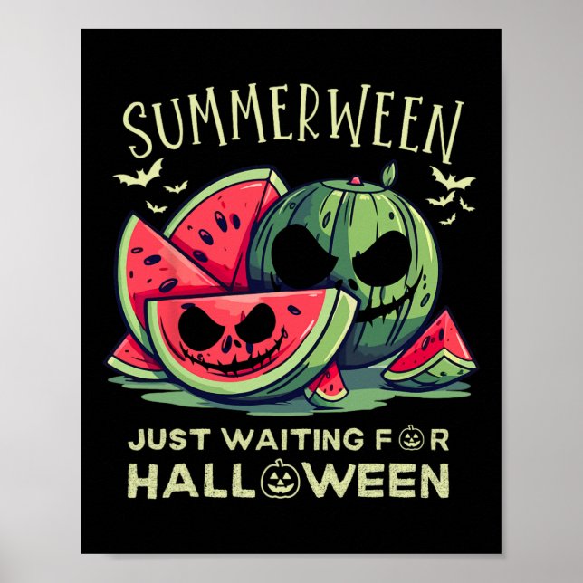 Sommarween vattenmelon spöke Halloween Ts Sommar V Poster (Framsidan)