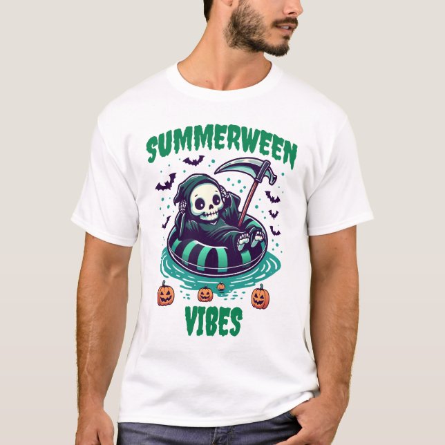 Sommarween-vibbar – Reaper Avslappnad T Shirt (Framsida)
