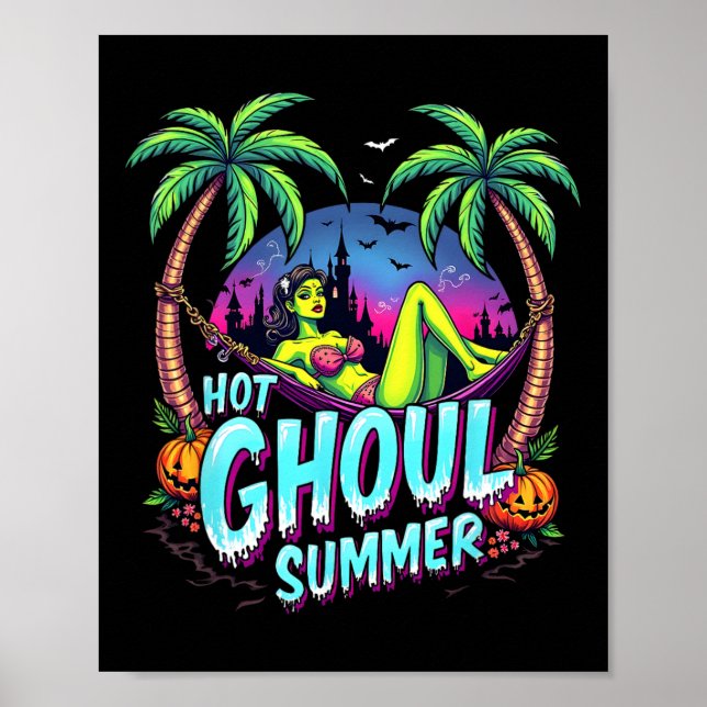 Sommarween-vibbar Roligt het spöke Sommar Skelett  Poster (Framsidan)