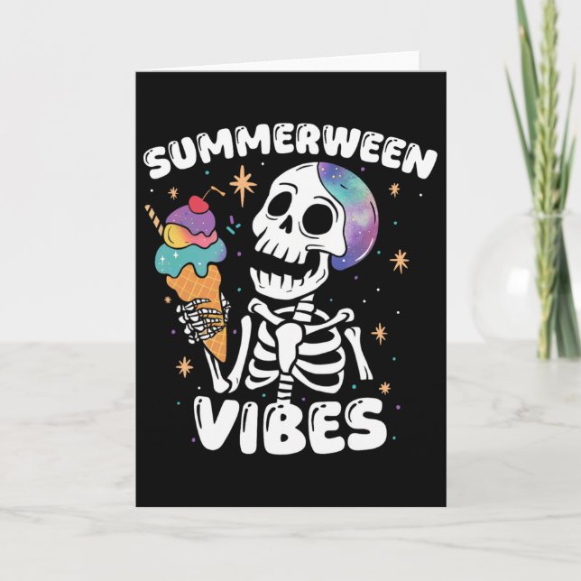 Sommarween-vibbar Skelett Glass Konst Sommar Hal Kort (Framsida)