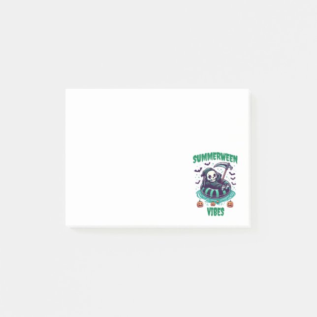 Sommarween-vibbar – Skördemaskin Avslappnad Post-it Block (Framsida)