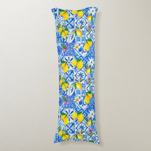 Sommblått sicilianskt Amalfi Mediterranean majolic Kroppskudde