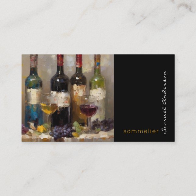 Sommelier Bartender-Affärskorten Vin Visitkort (Framsida)