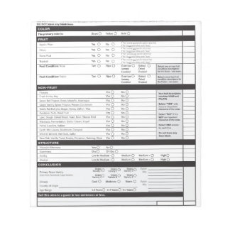 Sommelier Deductive Tasting Grid White Vin Blank Anteckningsblock