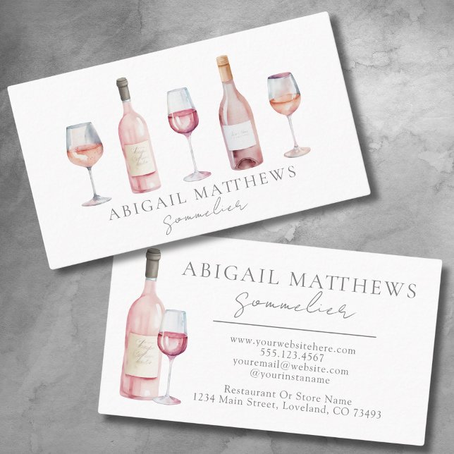 Sommelier Elegant Vin Visitkort (Elegant Sommelier Wine Business Card)