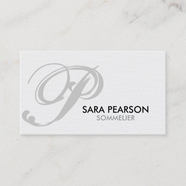Sommelier Mat Dryck Monogram Visitkort (Framsida)