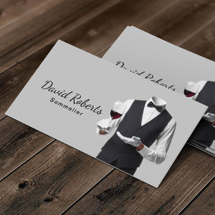 Sommelier Professionell Bartender Plain Vin Visitkort