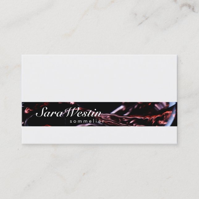 Sommelier Script Wine Flow Business Card Visitkort (Framsida)