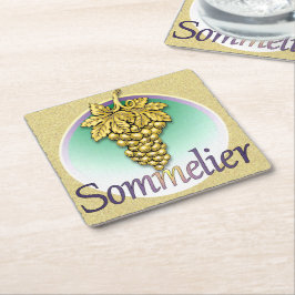 Sommelier Symbol Underlägg Papper Kvadrat