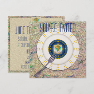Sommelier Symbol Vin-provinbjudan Inbjudningar
