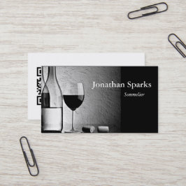 Sommelier Vin Flaska Anpassningsbar QR-kod Visitkort