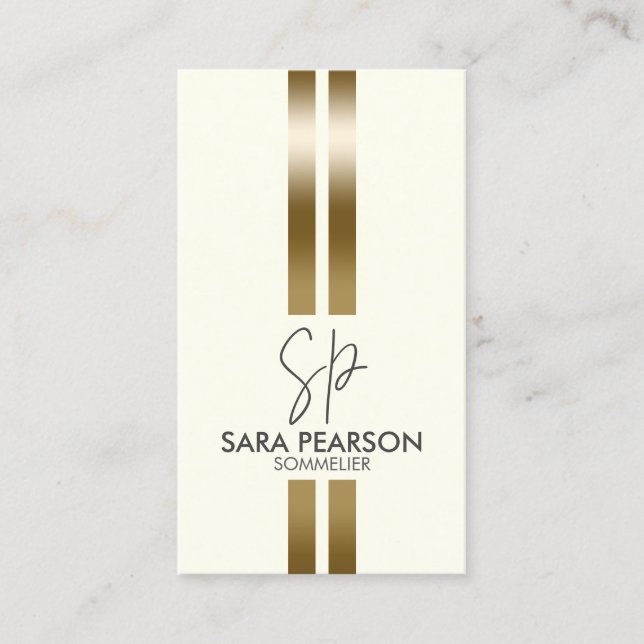 Sommelier Vin Konnässör Monogram Visitkort (Framsida)