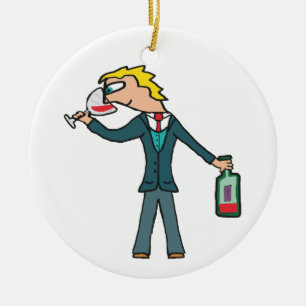 Sommelier Vin Tast Julgransprydnad Keramik