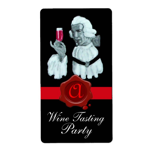 SOMMELIER VIN TASTING PARTY,RED VAX SEAL MONOGRAM FRAKTSEDEL (Framsidan)